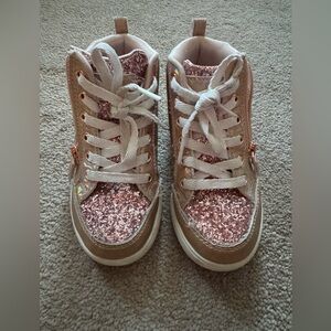 Skechers Glittery Pink High-Top Sneakers